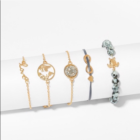 FIGI ✨ 5 bracelets set gold marble bead - Picture 3 of 3